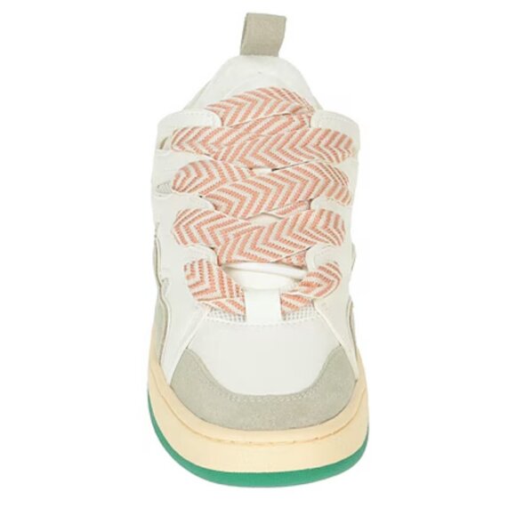 Steve Madden Shoes - Steve Madden Roaring Women White/Green Double-Laced Lace Up Low Top Fashion Snea